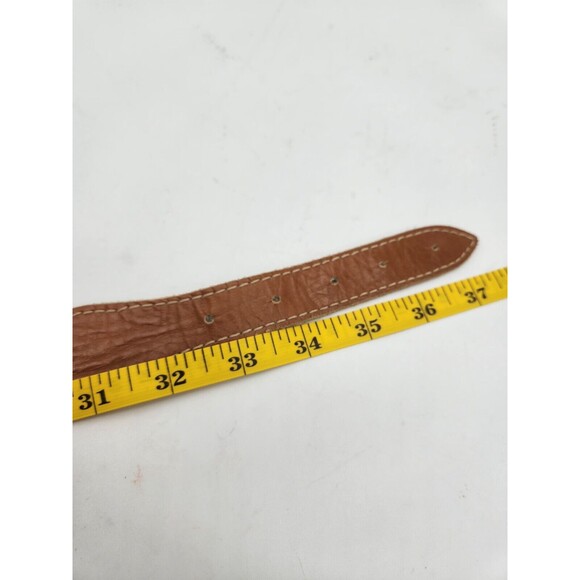 Leopard Cheetah Animal Print Gold Studded Leather Belt Womens M 32" to 37" - Picture 8 of 8